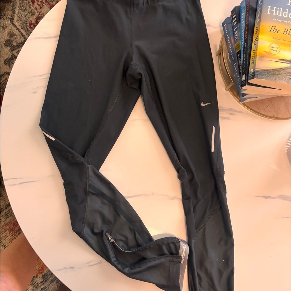 Nike Black Running Leggings with Reflective Accents
